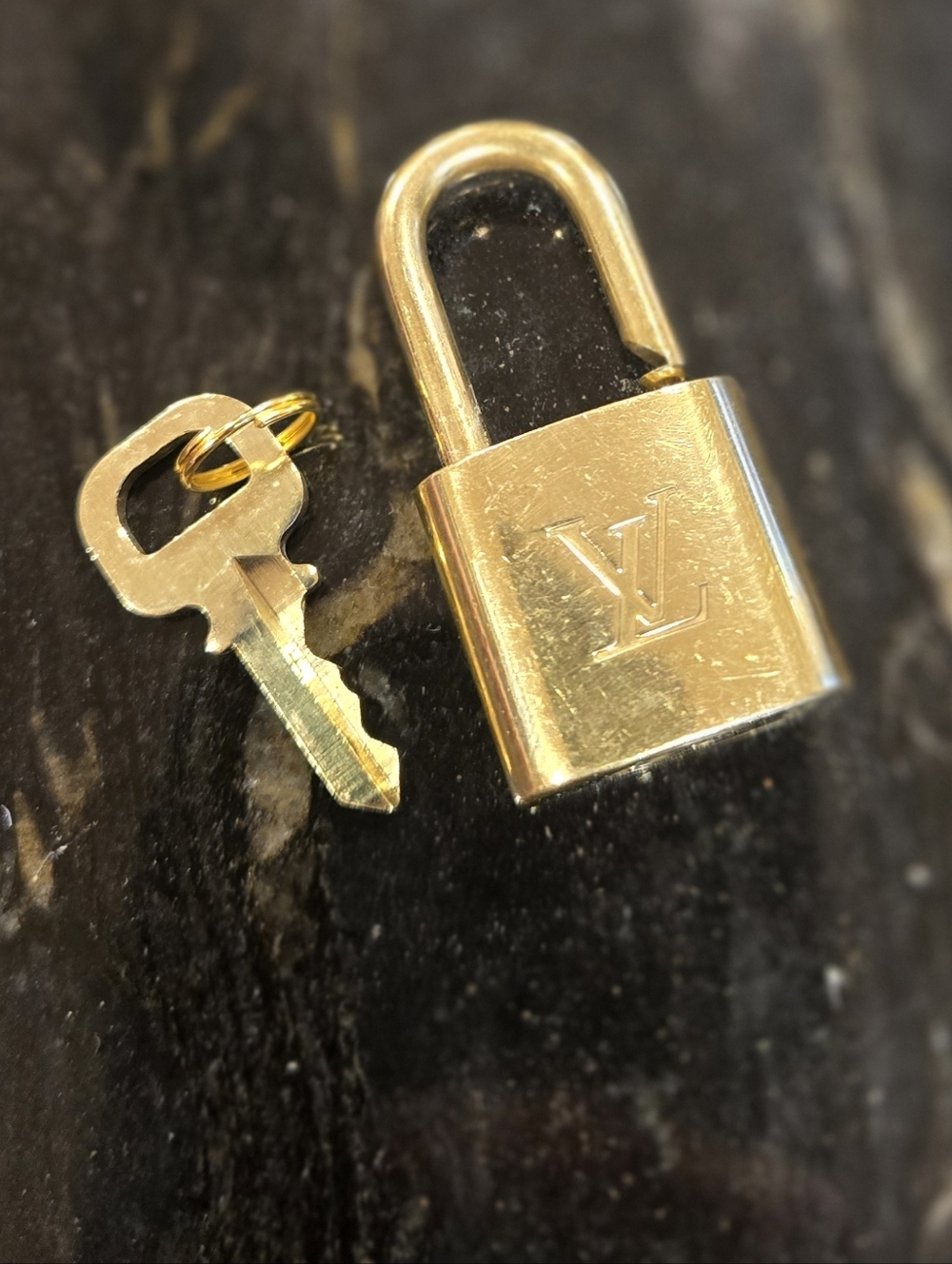 Louis Vuitton Gold Padlock and Key